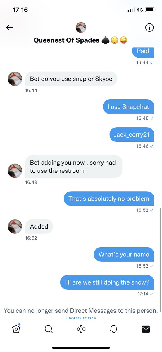 JackCorey20's tweet photo. Another scam alert today! Woman say men are the waste of time I’ve had two today! Bought and then blocked straight away! #buyingcontent #scammer #SellingContent https://t.co/98AyZa53uJ