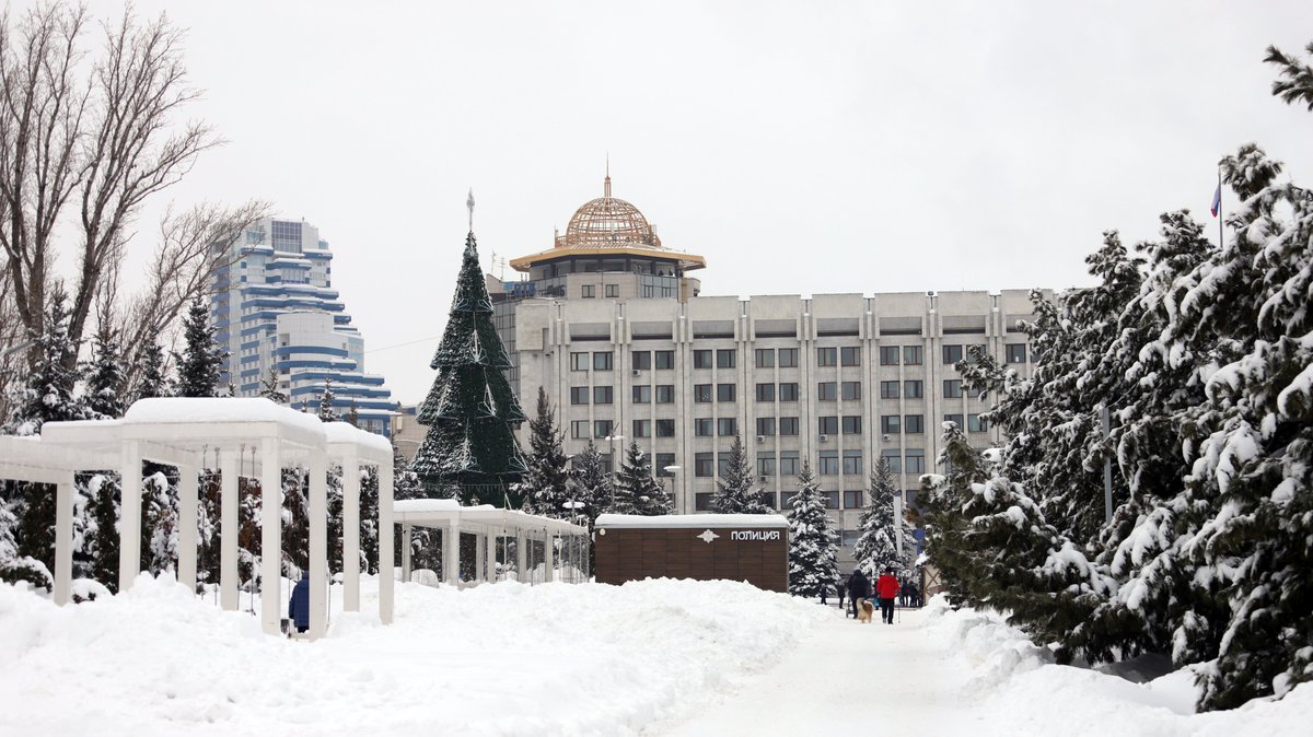 Самарская площадь зимой.