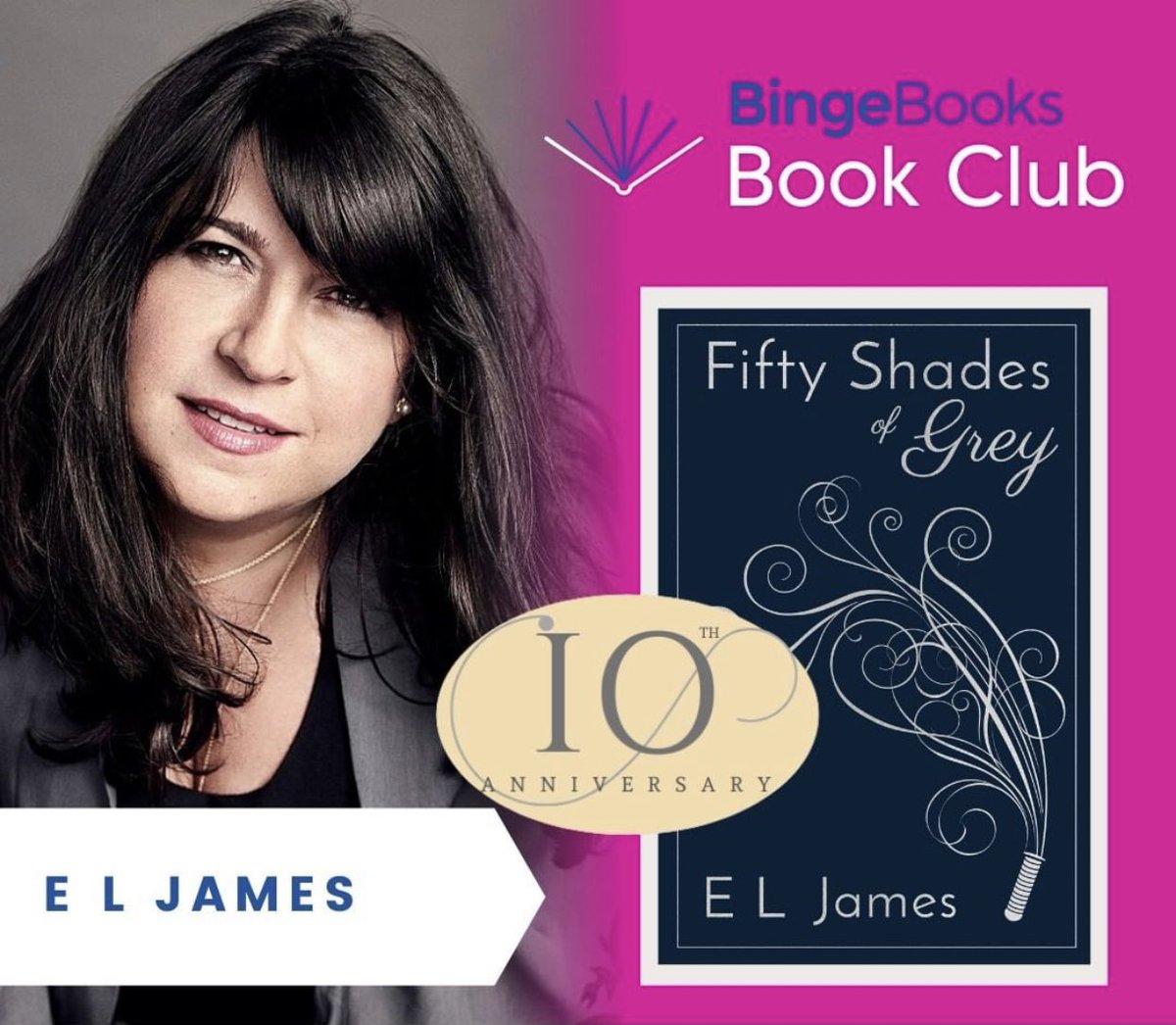 💌 RSVP! 💌

Join Erika along with <a href="/realBingeBooks/">BingeBooks</a> for a chat about everything Fifty Shades, the 10th anniversary of #FiftyShadesOfGrey &amp; it’s accompanying limited edition book.

RSVP for free now bingebooks.com/pages/live-aut… 💕

See you April 3rd, 8pm U.K. time 🇬🇧