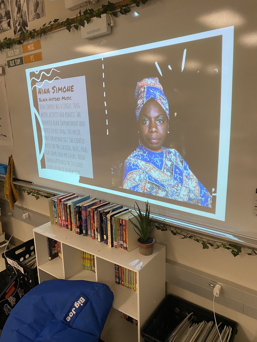 MsErinRobbins's tweet photo. We ended the week with Nina Simone and the Harlem Renaissance. We watched the music video for “Feeling Good” that depicted Black joy and expression. We then introduced the Harlem Renaissance. Students will pick on topic to research and present on #BlackHistoryMonth https://t.co/HLvmapud6E