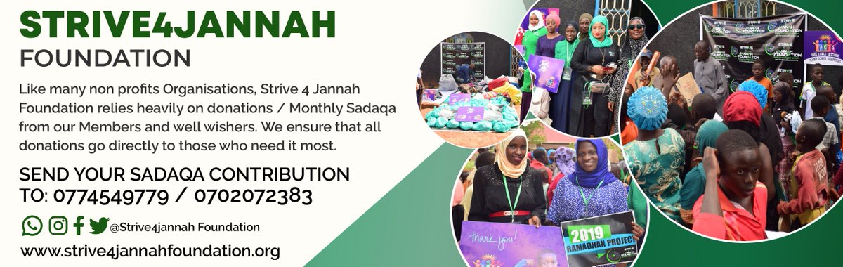 Strive4Janna's tweet photo. We are committed to providing more and more charity in form of Education, Health care and basic needs to the less privileged regardless of religion, race, tribe.
https://t.co/mbExMjqsV2 https://t.co/I09ASHfCjE