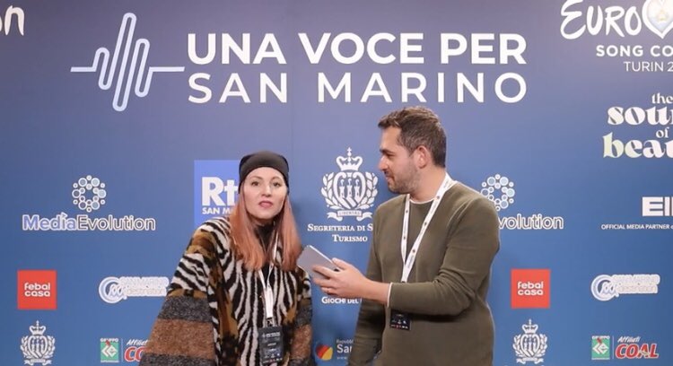 SMUnitedArtists's tweet photo. Our #valentinamonetta with us on #UnaVocePerSanMarino 💙 in an interview with @wiwibloggs #SanMarino #Eurovision #ESC2022 #eurovisionlegend #sanmarinountedartists ➡️ https://t.co/aHQ3XTuG7V https://t.co/QFp8Z9px1O