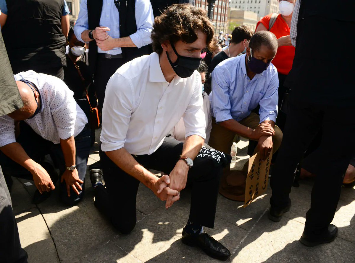 Remember when Justin Trudeau took a knee against police brutality?