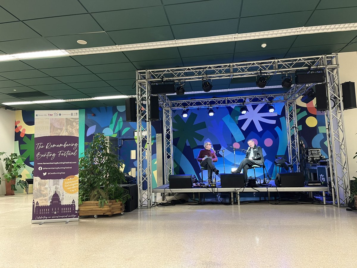 A big thanks to Bernard Conlon &amp; Eugene Dunphy for contributing their stories and views around the work of Bunting, Irish history &amp; music. We follow this looking forward to celebrating our shared culture tonight at 7pm with a special CEOL band performance at 2 Royal Avenue 👏