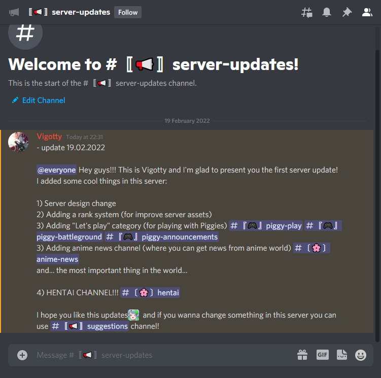 GoGoChanKawaii's tweet photo. HEEEEY! This is the first server update!
I hope you like it🥰

If you are not yet on my server JOIN! please😁
link: https://t.co/RjHF1JGIEu

#discord #discordserver #discordtutorial #discordmemes  #discordbots #funnydiscord #meme #howtomakeadiscord #discordfunny #discordupdate https://t.co/sz0UuR0dFq