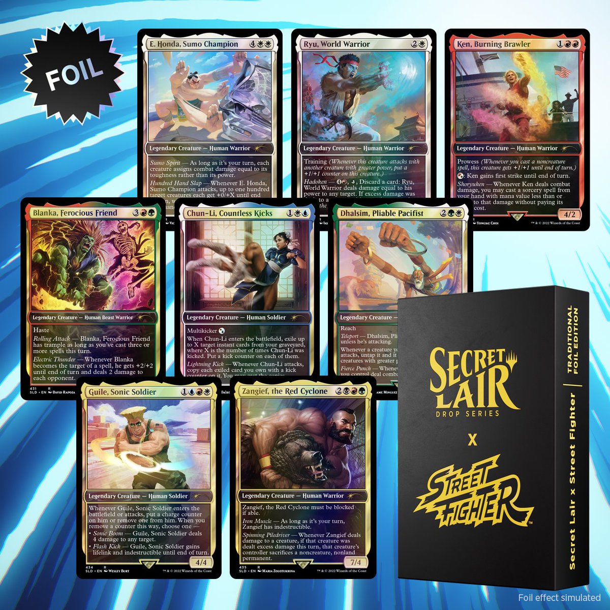 Eight of Street Fighter II's original fighters are available in a