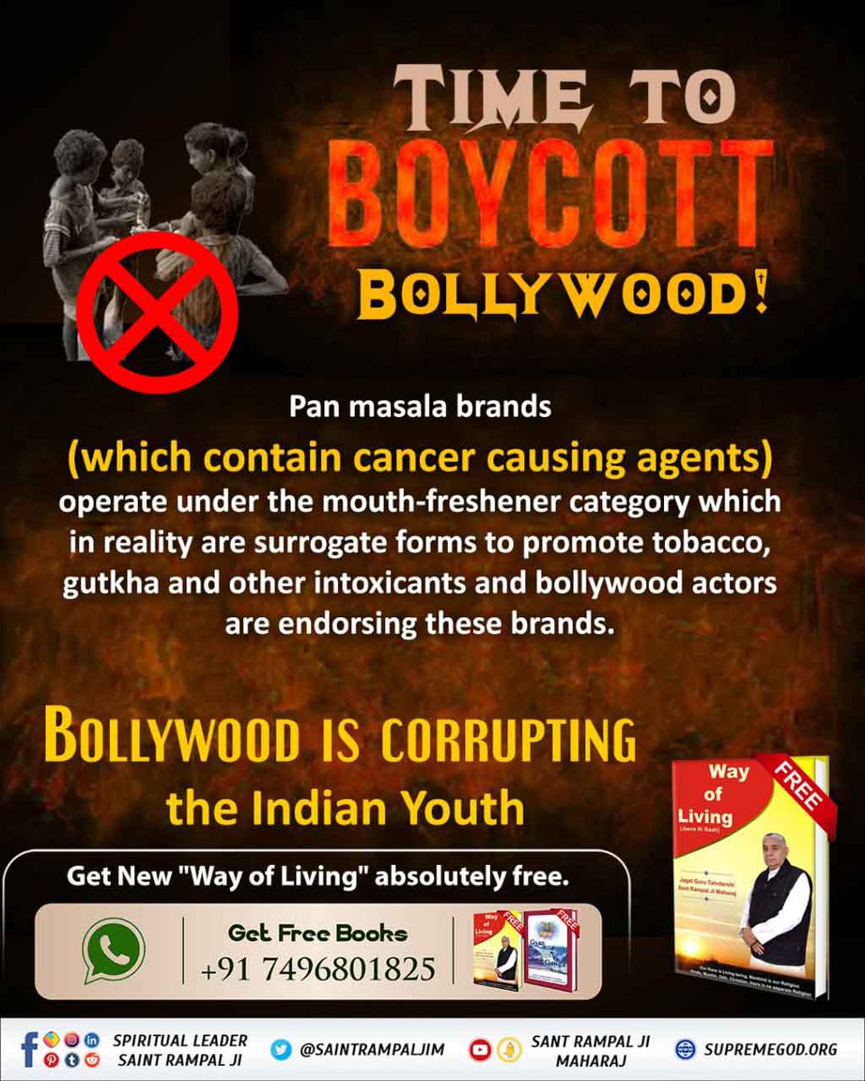 #SaturdayThoughts
Time to Boycott bolly wood
To get information visit us At satlok Ashram youyuob chananl