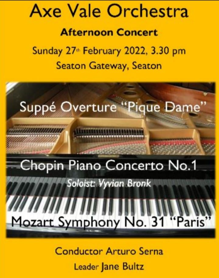 CelloSerna's tweet photo. Next concert of the Axe Vale Orchestra.
Absolutely fantastic programme!
Not to be missed!! https://t.co/OnEP39FTL8