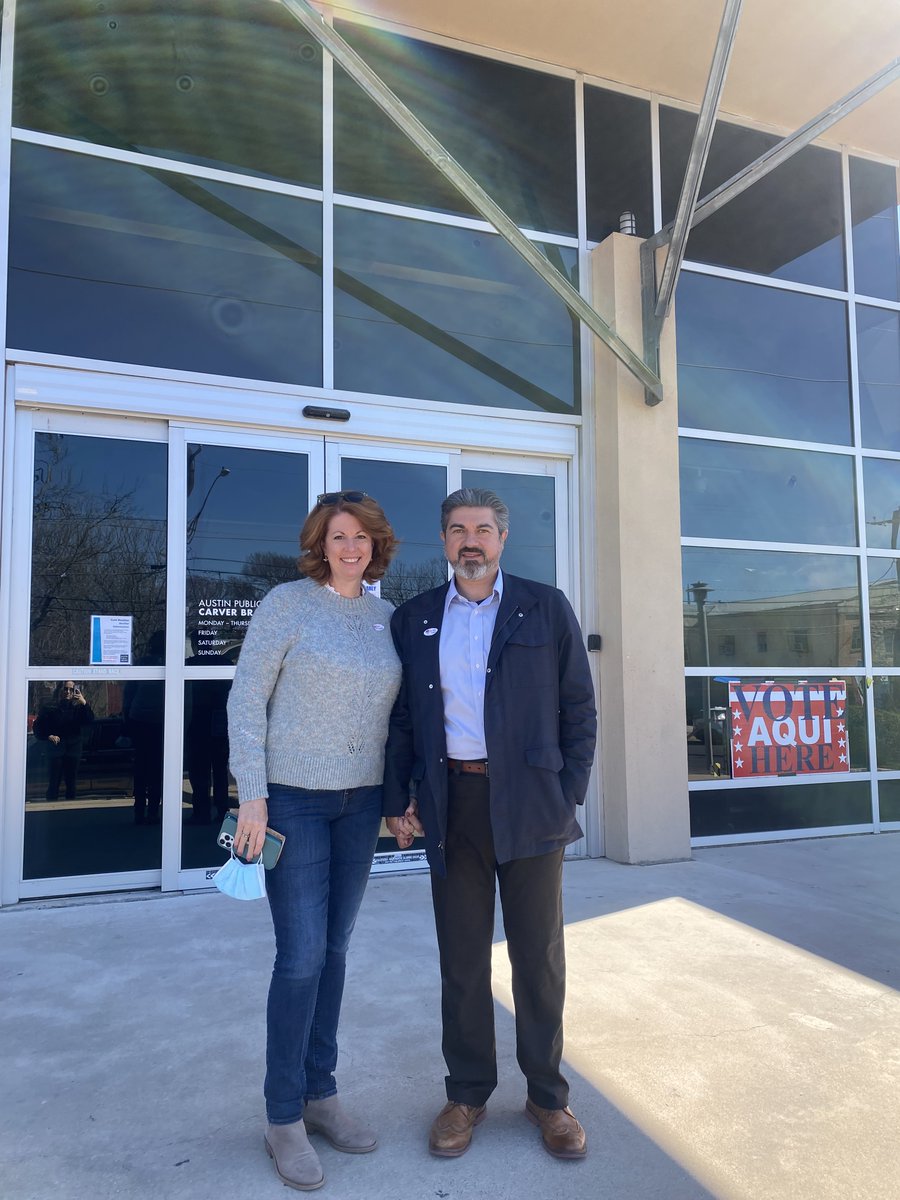 It was an honor to vote early at our neighborhood library this morning. Remember, early voting extends until February 25 and election day is March 1. Su voto es su voz! #TX35
