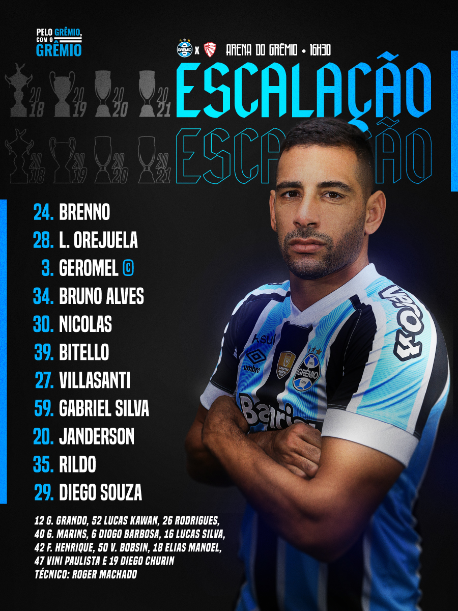 Grêmio FBPA on X: 📋ESCALAÇÃO DO TRICOLOR! 🇪🇪 #GRExCAX #Gauchão2022  #PeloGrêmioComOGrêmio  / X