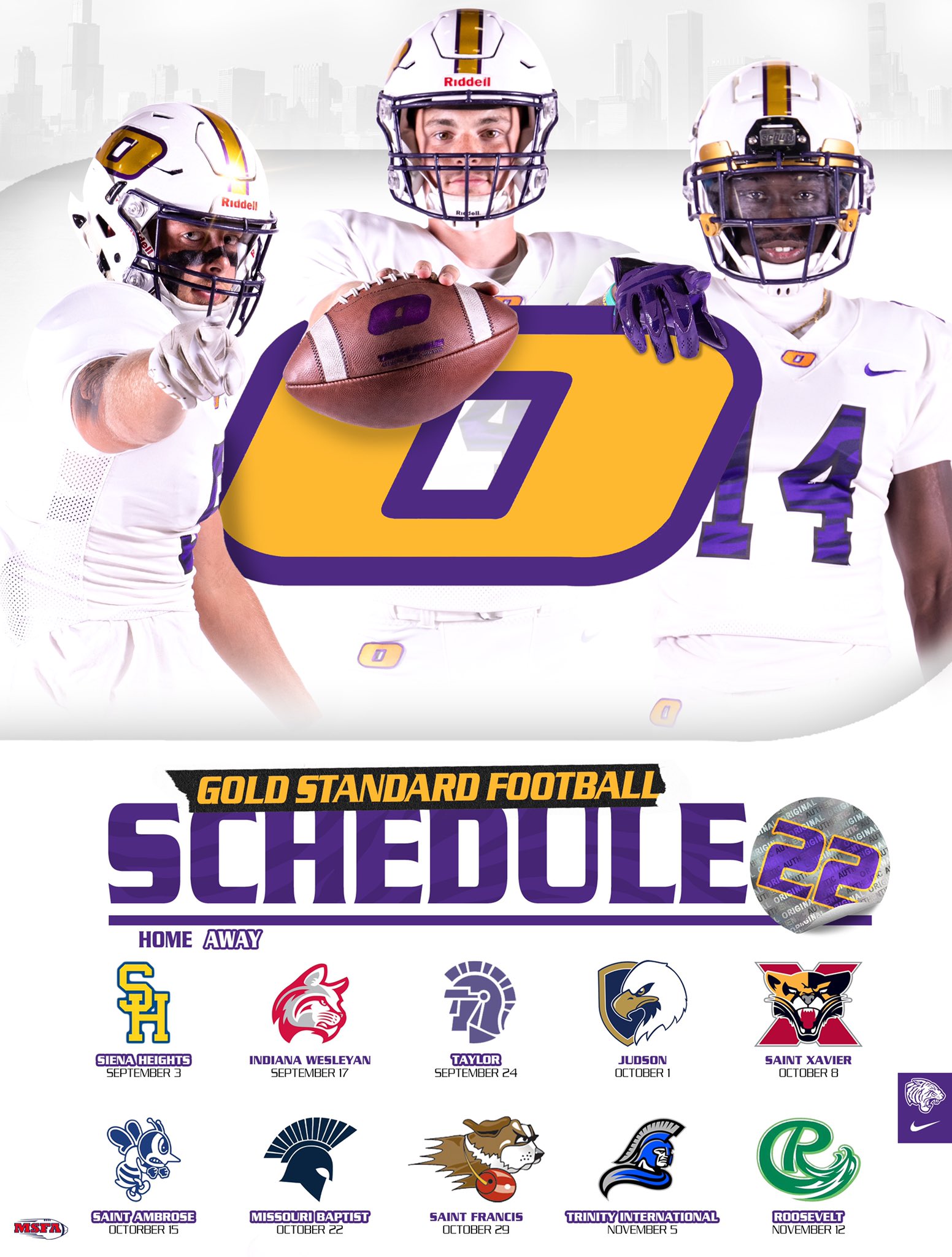 ONU FOOTBALL on X: &ldquo;Mark your calendars 🗓🐅🏈 #GoldStandard 