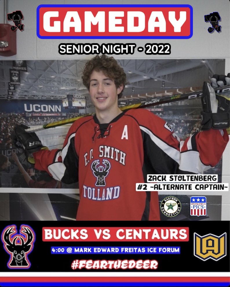GAMEDAY!!! The Bucks take on Woodstock Academy for senior night. <a href="/CTHKReport/">CTHS Hockey Report</a>