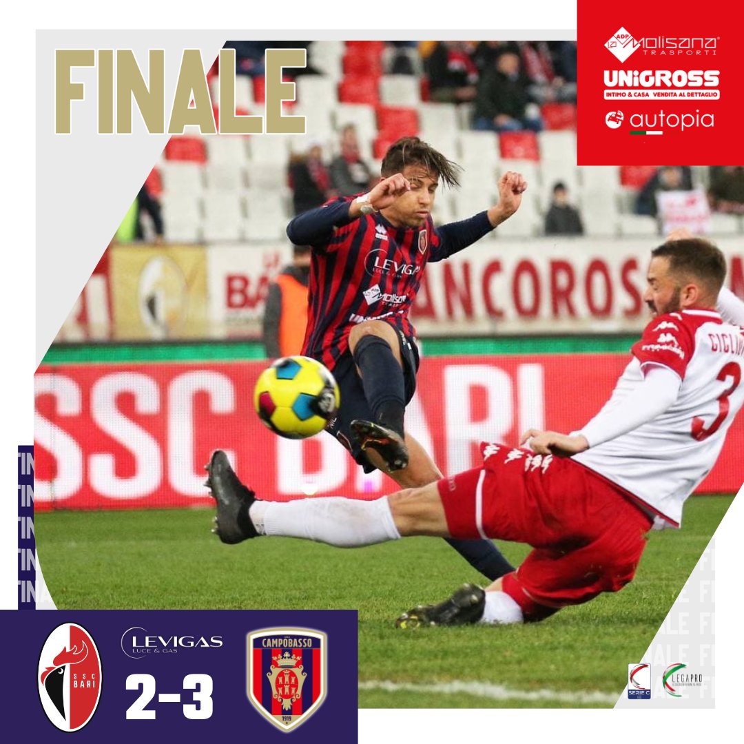 sscampobasso's tweet photo. 🔴🐺🔵 Al nostro 3, godete!!!
#BARCAM 2-3
#Bari #Campobasso #LegaPro https://t.co/wMe1sgAMhL