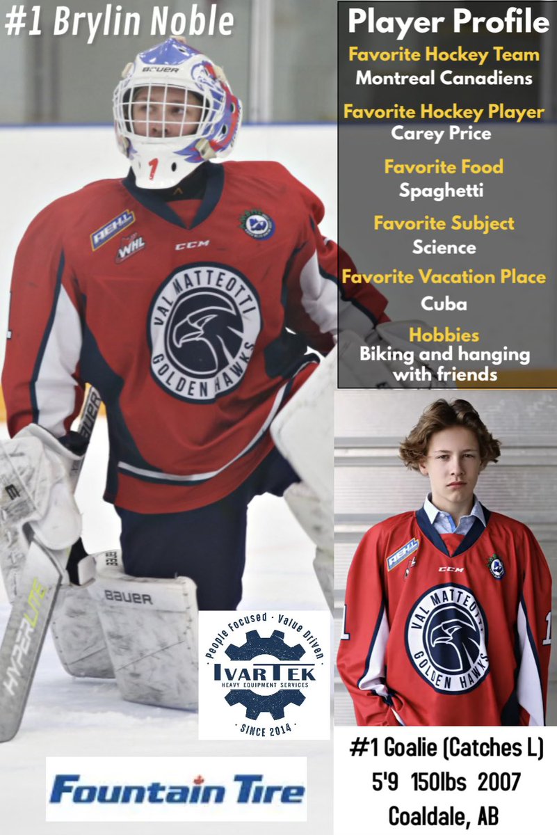 ValHawks's tweet image. @ValHawks hit the ice at Nicholas Sheran today. Puck drop is 1:30pm vs @NWCAAFlamesU15 

Todays feature player is 

#1 Brylin Noble 

#featureplayer #gohawks #homegame