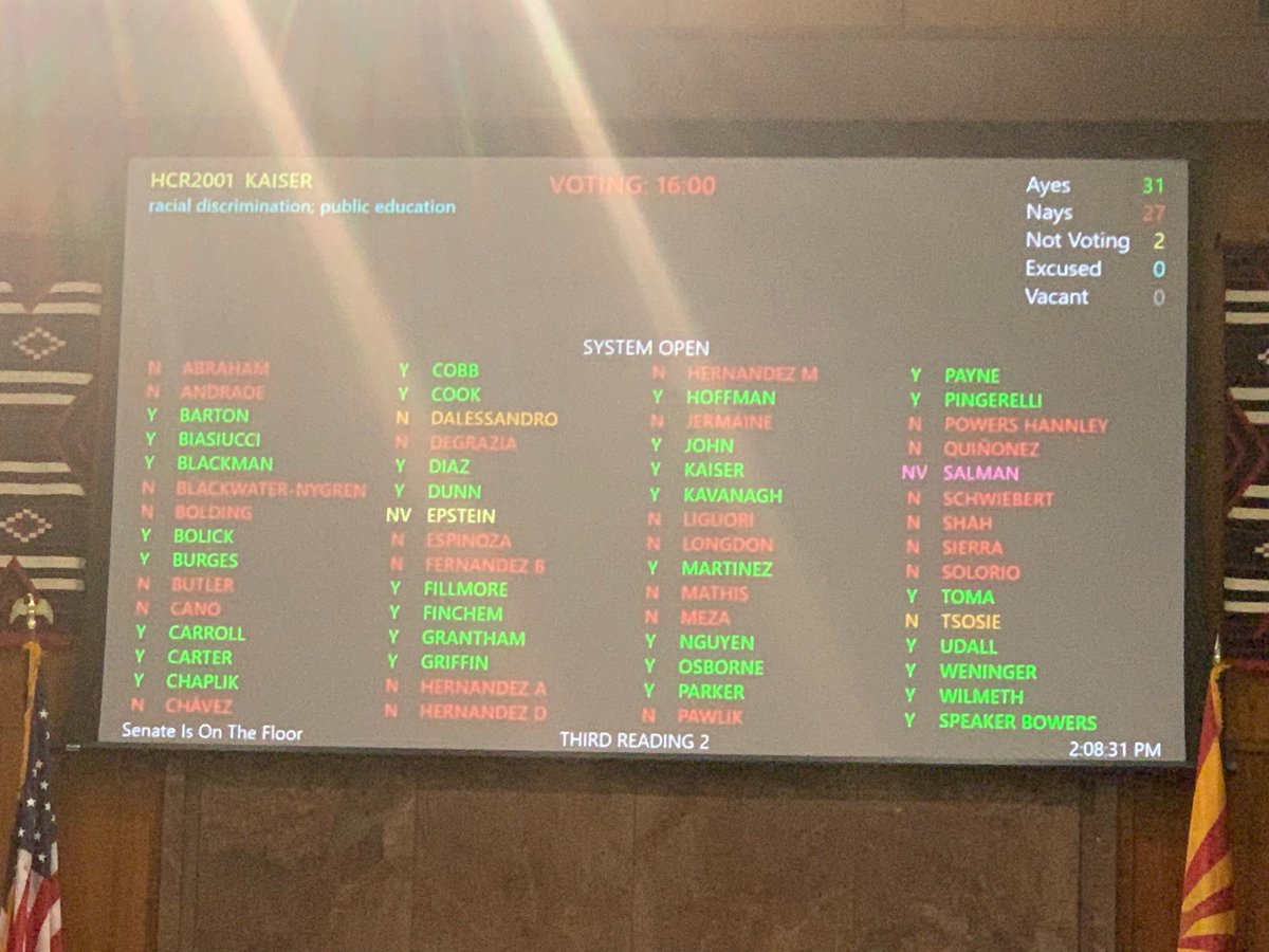 Rep @BlackmanForAZ just finished speaking on HCR2001. The HCR deals with banning CRT & preferential treatment in government. You should look up Mr. Blackman’s important comments when they are posted online. I would guess that is the only place that you will find them 👀
