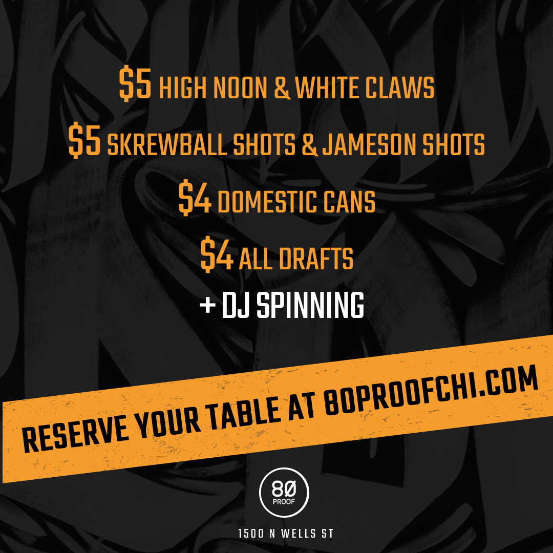 Making Thursdays #AtThe80 the GOAT with all these specials! 🐐🍻
$5 High Noon &amp; White Claw⁣⁣
$5 Skrewball &amp; Jameson Shots⁣⁣
$4 Domestic Cans⁣⁣
$4 All Drafts⁣⁣