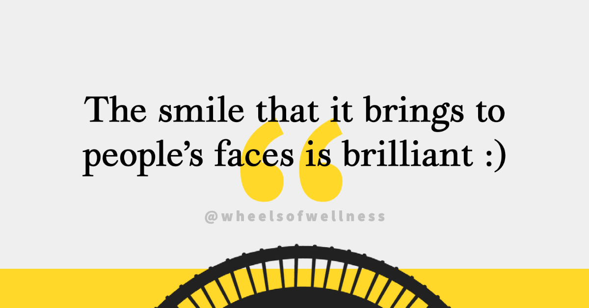 bellicon's tweet photo. "Thank you for your support! The smile that it brings to people's faces is brilliant :)" ..... is a  quote from, yes, you heard right: a Wellnesstruck! Everyone has heard of a food truck, but what an amazing idea from the UK to cater @wheelsofwellness. https://t.co/StxwuXRsH1