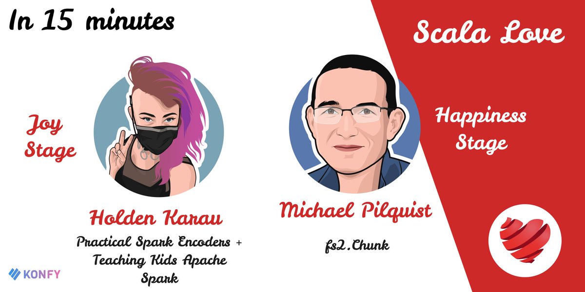 Scala Love ❤️ (@scala_love) on Twitter photo In 15 minutes at #ScalaLove: an extra-chunky talk by <a href="/mpilquist/">mpilquist@fosstodon.org</a> and 'Talk for Everyone' by <a href="/holdenkarau/">holden karau</a>. See you after the break! In 15 minutes at #ScalaLove: an extra-chunky talk by <a href="/mpilquist/">mpilquist@fosstodon.org</a> and 'Talk for Everyone' by <a href="/holdenkarau/">holden karau</a>. See you after the break!