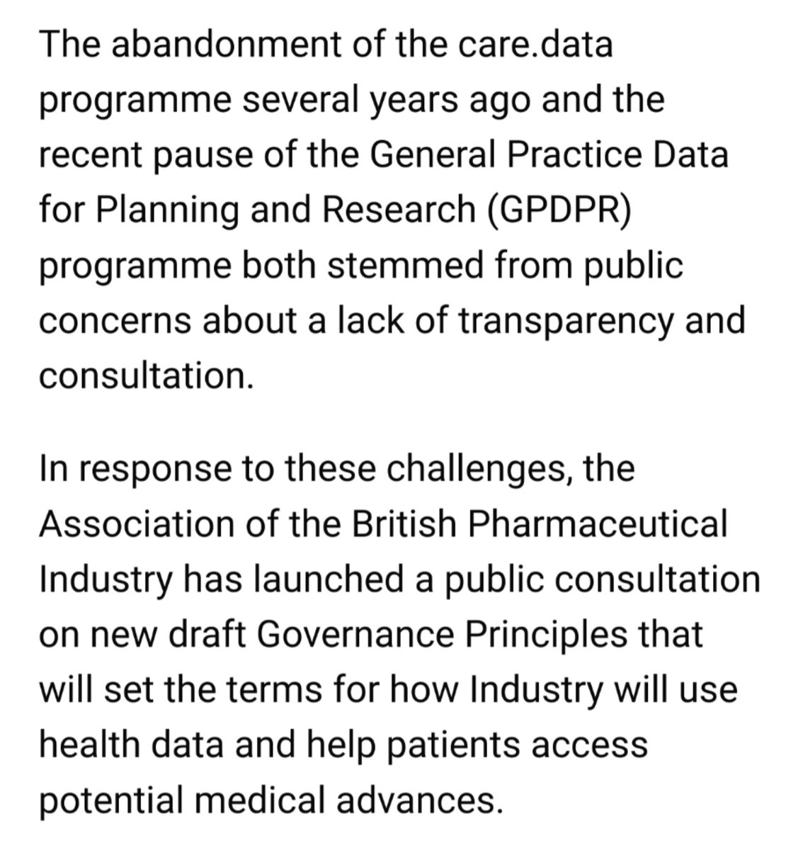 EinsteinsAttic's tweet photo. Following #caredata and #GPDPR, @ABPI_UK is consulting on new principles for the #pharmaceutical industry's use of patients' data.
You can make your views known here:
https://t.co/sK2zKsrSCv https://t.co/EOagsiq6xS