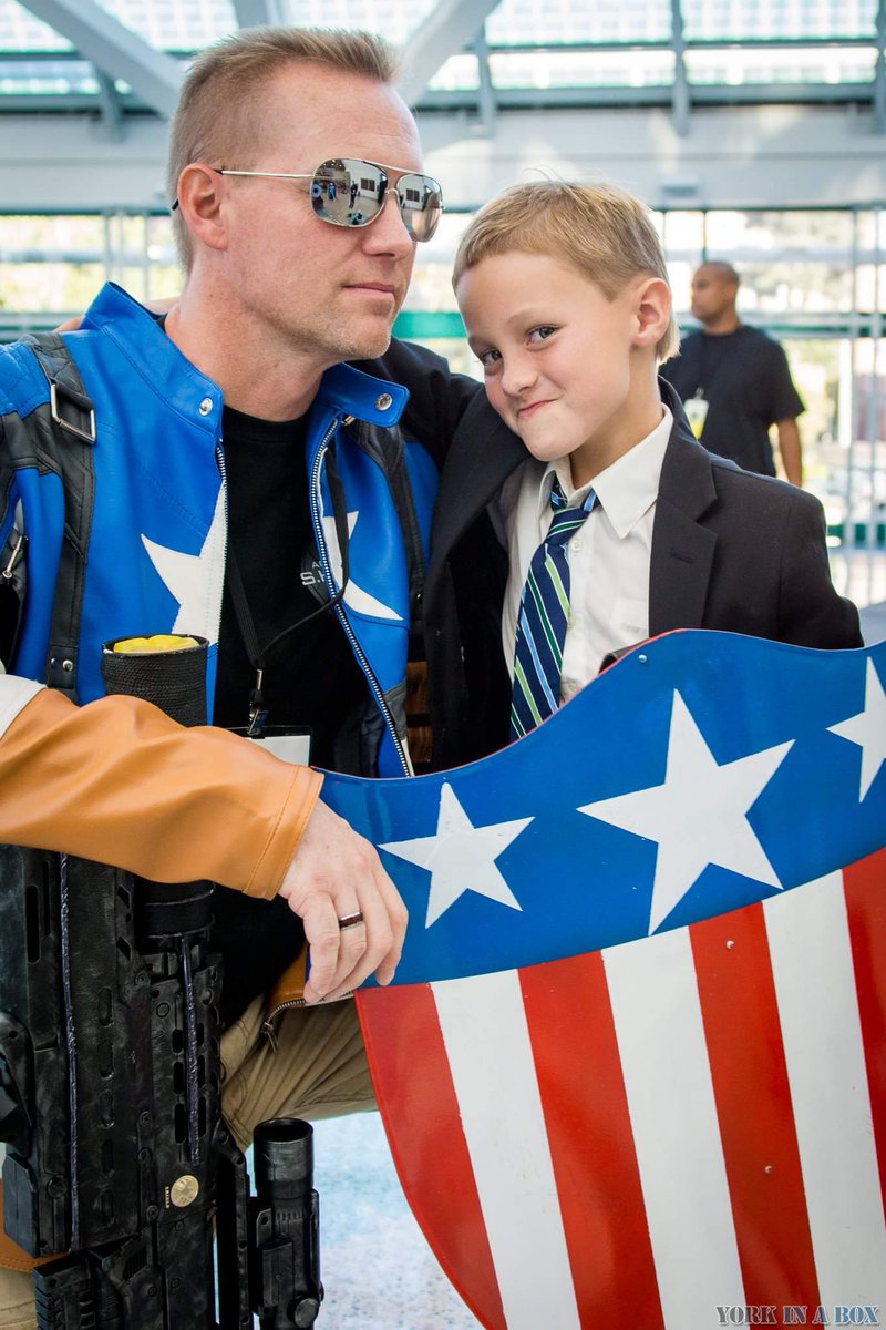 batcap50's tweet photo. They grow up so fast...our first cosplay photo together and a more recent one.  Yes @KidCoulson is almost 16 years old and is 5'11" tall now. https://t.co/or4MhyOjqW