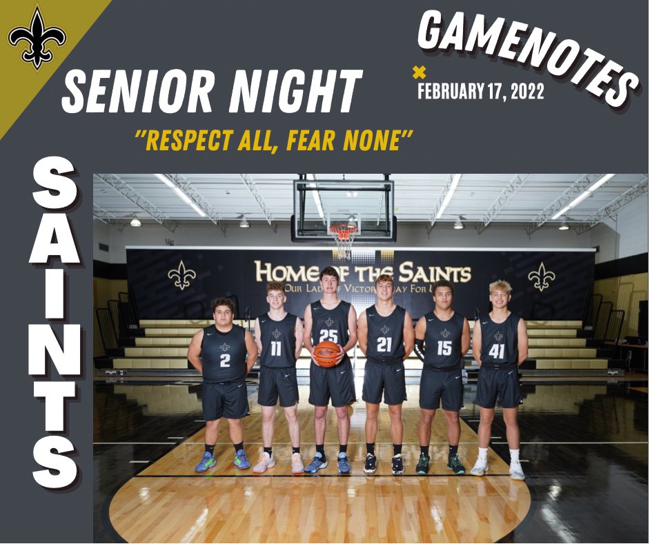 Senior Night is tonight against Newcomerstown. Come support these 6 great young men! #RespectAllFearNone