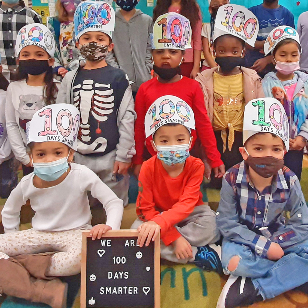 Hopkins Elementary students celebrated the 100th day of school with stylish hats, hands-on activities and dressing as if they were 100 years old. See more <a href="/HopkinsRoadES/">HopkinsES</a> images here: bit.ly/3gRnuFh. #oneCCPS