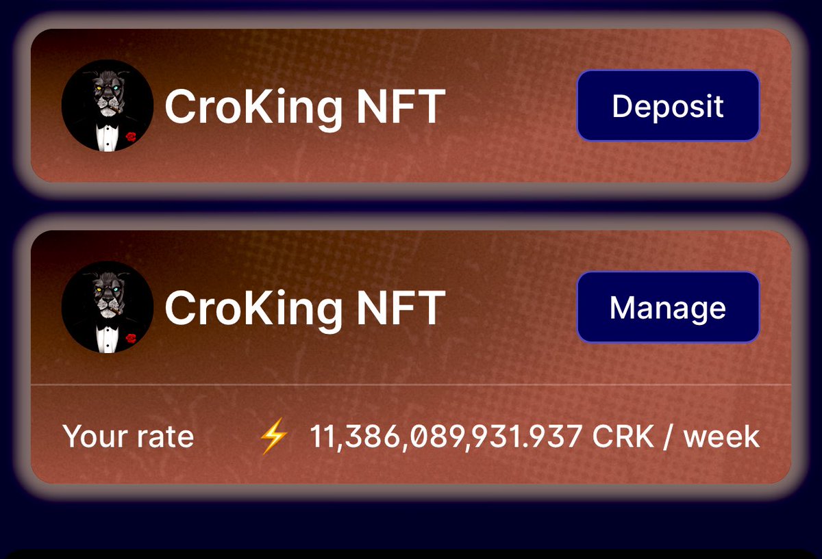 DigitalandoNFT's tweet photo. It’s time for staking #croking #nft
Hurry till the % is high
@CroKingOfficial @crodexapp https://t.co/VhSuoXG3tk