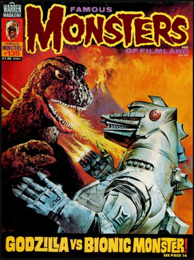AlexVorkov's tweet photo. In recognition of director JUN FUKUDA's birthday, the Famous Monsters cover depicting a scene from his final Godzilla film, GODZILLA vs MECHAGODZILLA (a.k.a. GODZILLA vs THE COSMIC MONSTER and GODZILLA vs THE BIONIC MONSTER)
#Kaiju #MonsterMagazines https://t.co/EJQcbPlFSl