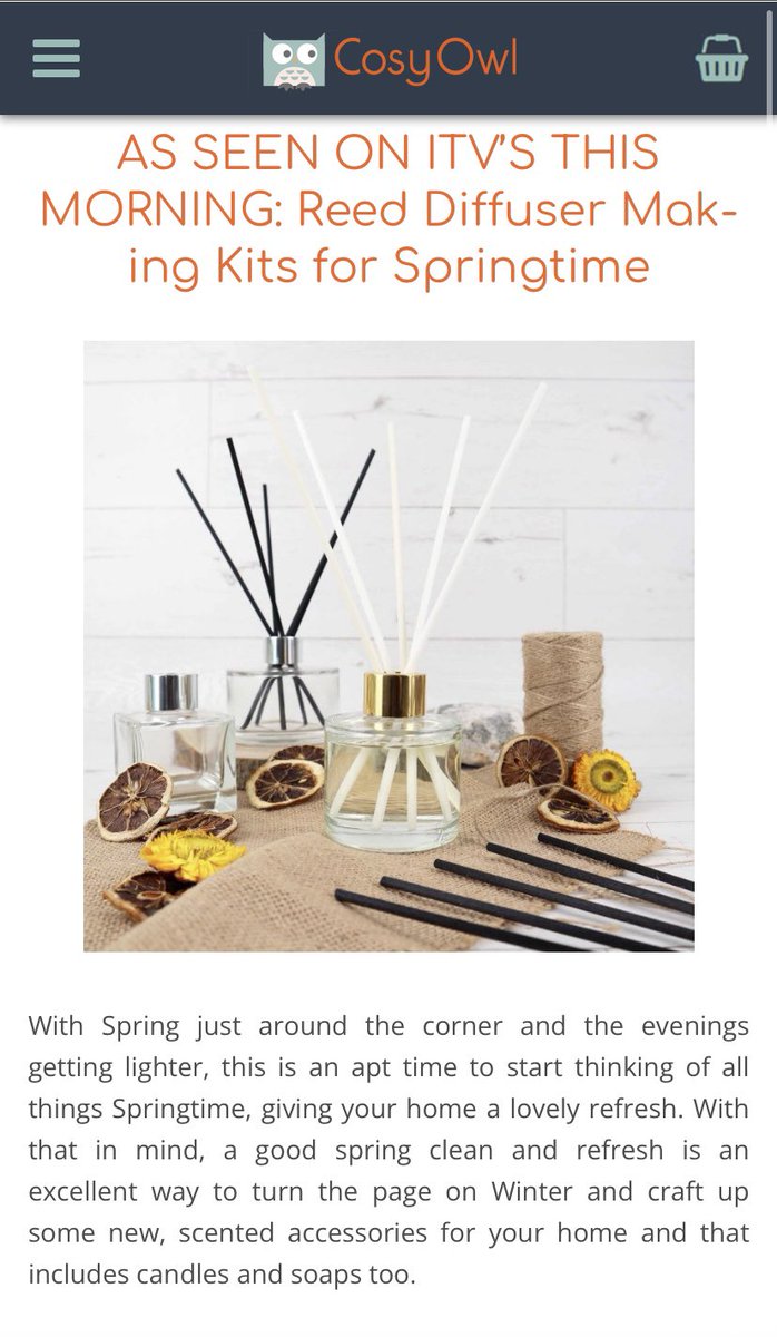Have you seen our latest blog post? 

Our Diffuser Kits were featured in yesterday’s <a href="/thismorning/">This Morning</a> episode 🤩 Find out more and see the clip in our latest blog post. ✨✨

cosyowl.com/guides/as-seen…