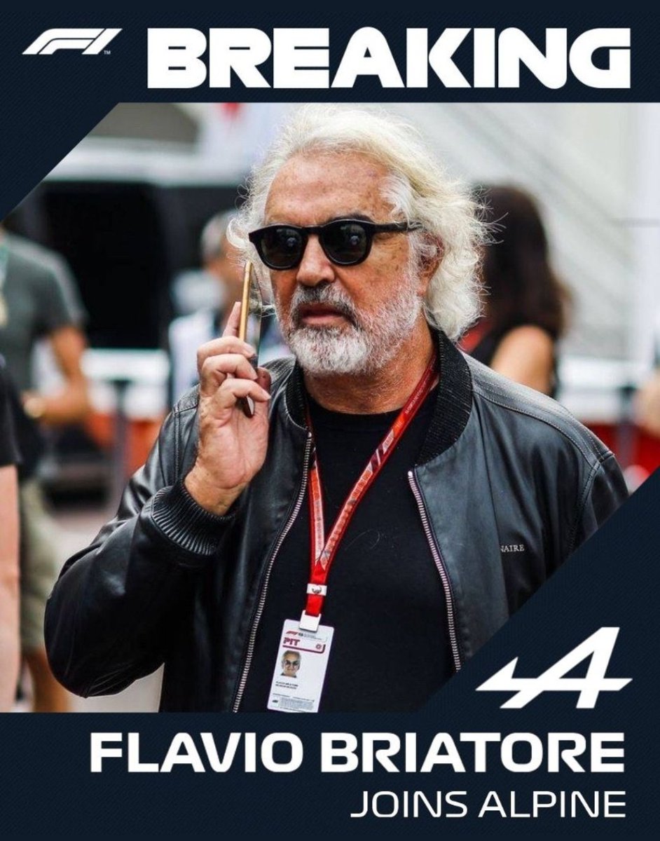ALONSOcado's tweet photo. BREAKING: Flavio Briatore becomes @AlpineF1Team Team Principal

#F1 https://t.co/VMqkfv0oFK