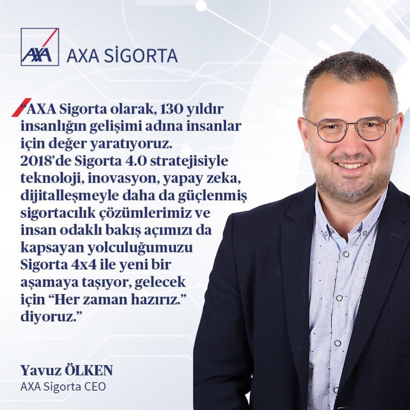 YAVUZOLKEN's tweet photo. 130 yıldır yenilikçi ürün, hizmet ve projelerimizle insanlığın gelişimi adına insanlık için değer yaratıyoruz! İnsan odaklı yaklaşımımız, öncü teknolojilerimiz ve dijital çözümlerimizle,sürdürülebilirliği de dahil ettiğimiz 4x4 ‘lük Sigorta stratejimizle daha fazlası için hazırız https://t.co/PswbrwMe5N