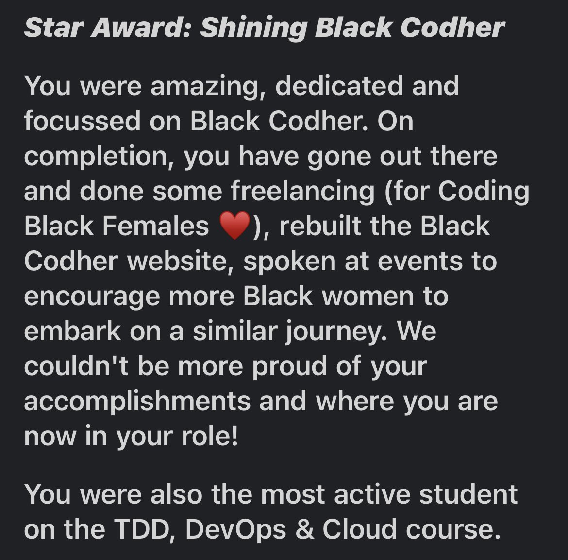 epicaiagency's tweet photo. So grateful for this award from @codingblackfems the kids are grateful to for the sweets lol. I absolutely love the path I am on 🤗💛 
May success and fulfilment follow everyone on their tech journeys 💪🏾💃🏾#blackwomenintech #BlackTechTwitter #WomenWhoCode https://t.co/RZuFlPE9LB