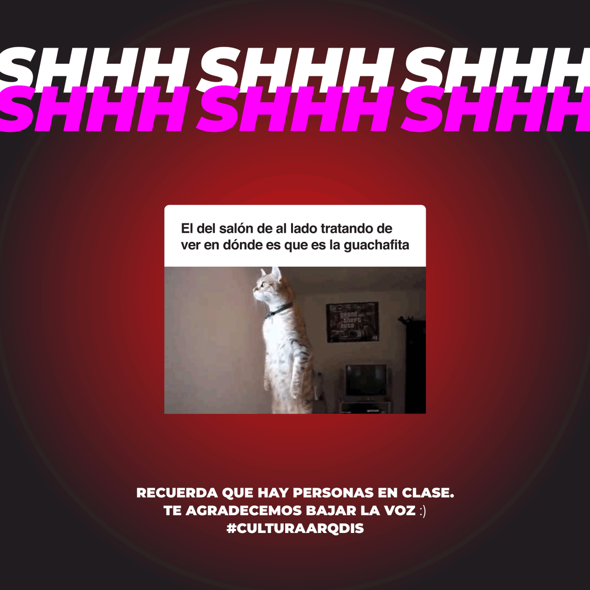 ArqDisUA's tweet photo. 🧐👁🐈⬛
#CulturaArqDis #ArqDisUniandes #VolverAlCampus @uniandes @DEUniandes @campusuniandes https://t.co/CpDHYQOjVA