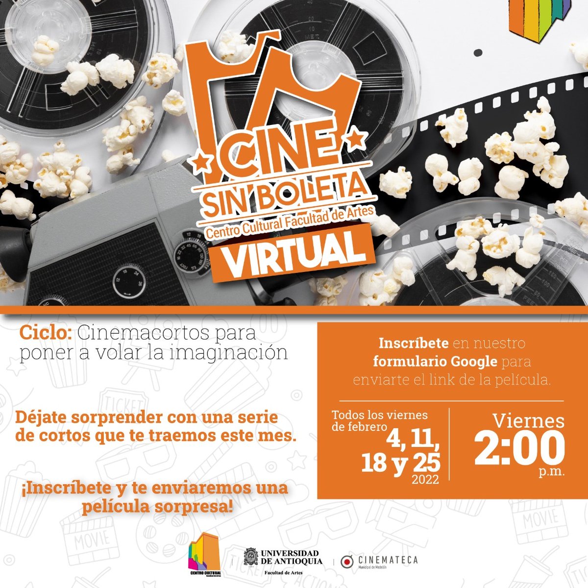 ccultural_artes's tweet photo. ¡MAÑANA ES VIERNES DE #CineSinBoleta 📽️!

Este fin de semana podrás disfrutar de los mejores cortos desde de tu casa 🏠
 
Regístrate aquí 👉 https://t.co/XJdElkijWH y mañana te enviaremos un correo con el enlace del corto que podrás ver hasta el lunes en la madrugada 🌄 https://t.co/uzAZ6bdQUe
