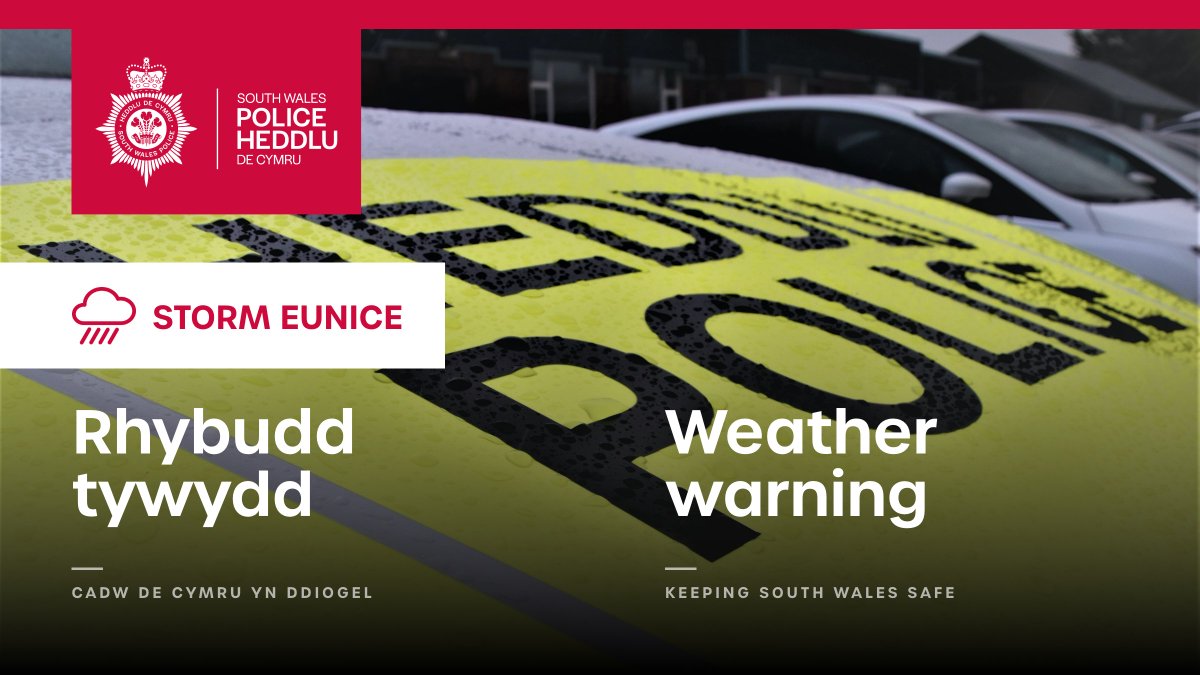 Gwybodaeth #StormEunice:

💨 Tywydd: <a href="/metoffice/">Met Office</a>
🚙 Ffyrdd: <a href="/TraffigCymruD/">Traffig Cymru De</a>
🚒 Gwasanaeth tân: <a href="/mawwfire/">Tân CGC / MAWW Fire</a> <a href="/TanDeCymru/">Gwasanaeth Tân ac Achub De Cymru</a>
🏛 Cynghorau: <a href="/cyngorcaerdydd/">Cyngor Caerdydd</a> <a href="/CyngorRhCT/">Cyngor RhCT</a> <a href="/CBroMorgannwg/">Cyngor Bro Morgannwg 🏴󠁧󠁢󠁷󠁬󠁳󠁿🇺🇦</a> <a href="/CBSPenybont/">Cyngor Bwrdeistref Sirol Pen-y-Bont ar Ogwr</a> @MerthyrCBC <a href="/cyngorabertawe/">Cyngor Abertawe</a> <a href="/CyngorCnPT/">Cyngor Castell-nedd Port Talbot</a>
⚠️ Llifogydd: <a href="/NatResWales/">Cyfoeth Naturiol Cymru | Natural Resources Wales</a>
⚡️ Rhwydwaith pŵer: @wpduk