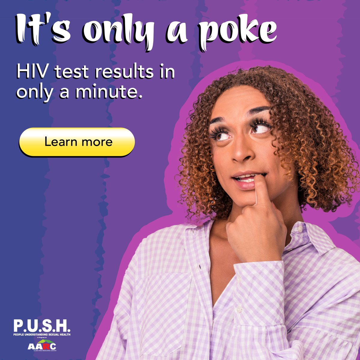 One quick poke in the finger. One minute wait for results. It couldn't be easier! Schedule your free instant HIV test today at aarcsa.com/prevention/hiv…
