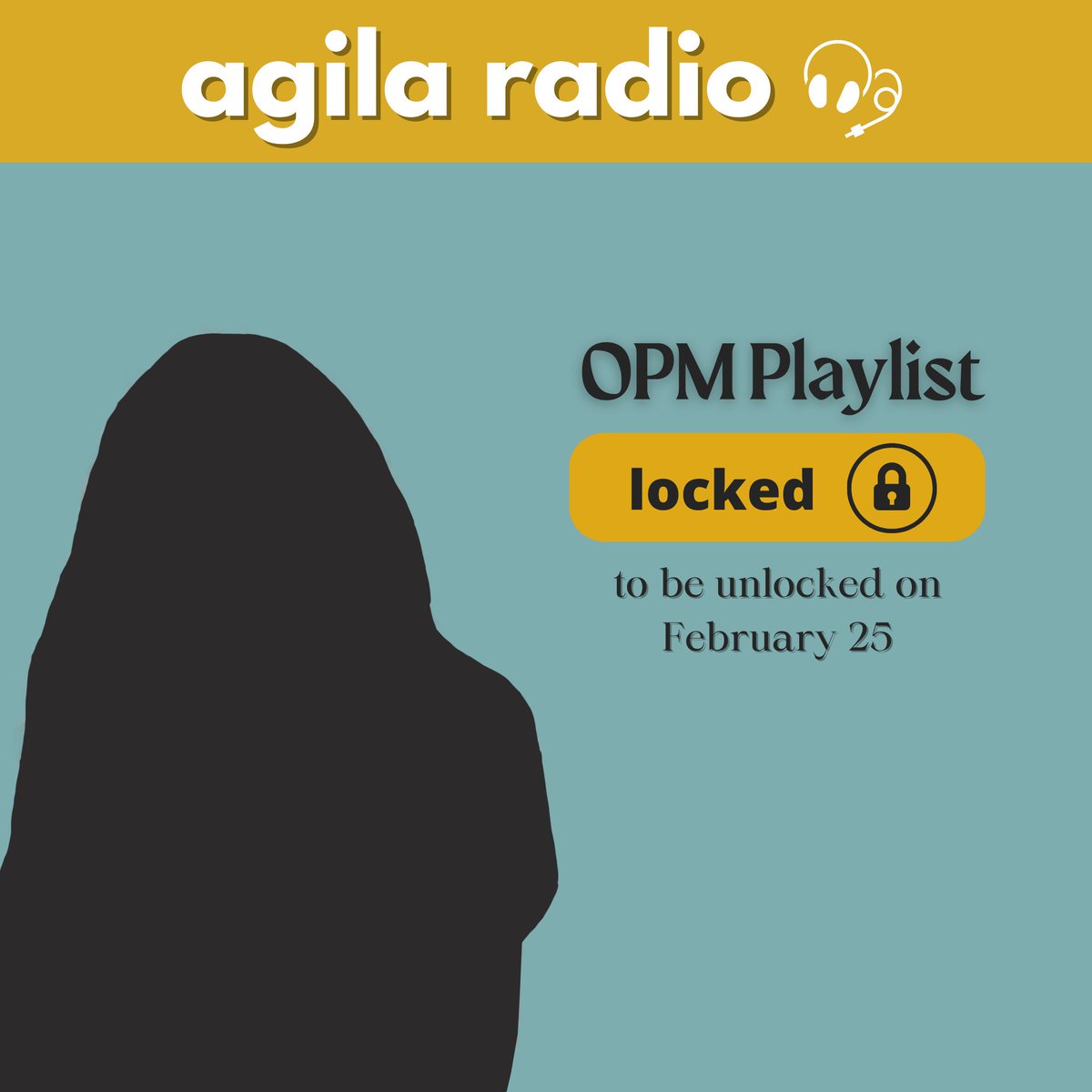 XUSBMSC's tweet photo. Agila Radio – OPM Playlist

Status: [LOCKED]
Will be unlocked on February 25, 2022
#BreakingBoundaries #XUSBMSC https://t.co/Gha70hRsAY
