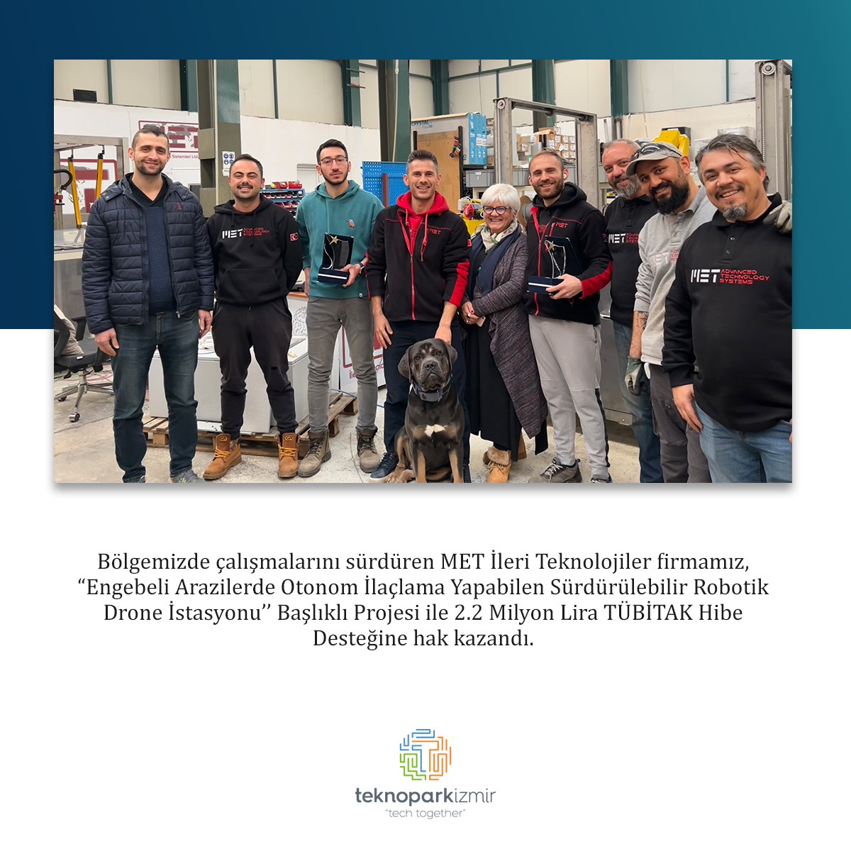 Teknoparkizmir_'s tweet image. Bölgemizde çalışmalarını sürdüren @met_automation firmamız, DRONEQUBE projesi ile “TÜBİTAK 1707 Sipariş Ar-Ge Desteği” almaya hak kazandı.
Girişimcilerimiz @MuratMerdin ve @ODMerdin &apos;i tebrik ediyoruz.