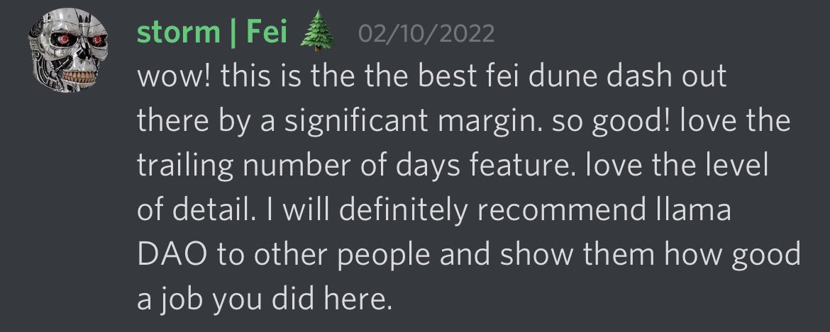 HelloShreyas's tweet photo. This is one of the best @DuneAnalytics dashboards out there and I’m glad our friends at @feiprotocol agree

@0xethpanda is 🐐 https://t.co/iCA49LSwIe