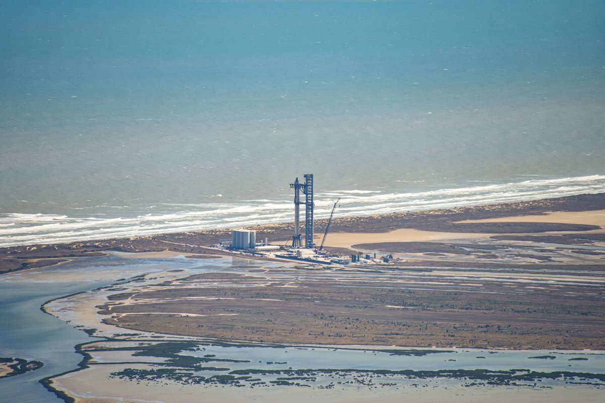 AerialsRed's tweet photo. Check out this photo of a SpaceX Rocket that our crew got down in Boca Chica, Texas! #spacex #rocket #aerialphotography #photooftheday #elonmusk #satelitte #tesla https://t.co/sgv3AiWqNz