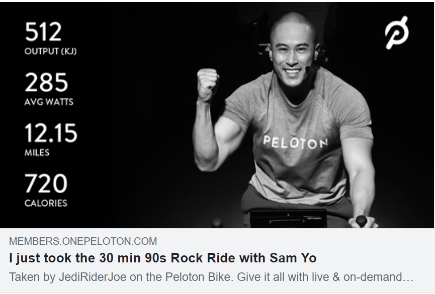 RunningJoeInJax's tweet photo. @yoiamsamyo Thanks for the shoutout! Great class. Great music selection. #JediRiderJoe #FightDMD https://t.co/EeTUPXfVtl
