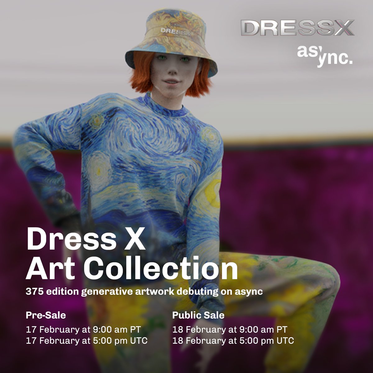 It's official...

...presale for <a href="/dressxcom/">DRESSX</a>'s #AsyncBlueprints collection of virtual wearables is now LIVE and available for minting! 💥💥💥

(Public sale opens tomorrow, Friday, at 9am PST) 👀

Mint your Edition here: async.art/blueprints/620…

Read more: edition.async.art/blog/dressx-re…