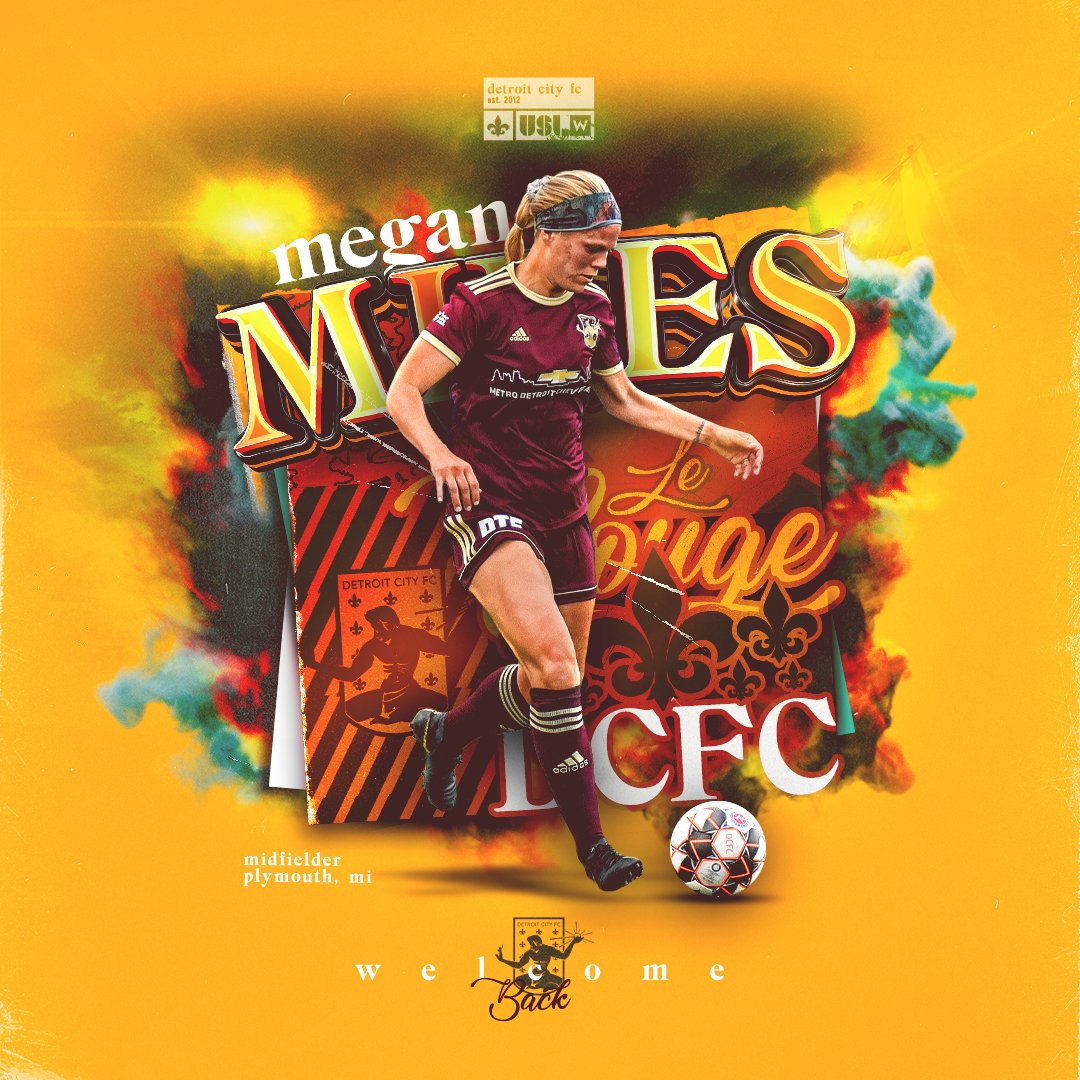 DetroitCityFC's tweet photo. Welcome back @meganamiles to Le Rouge!

She returns for her second year with Le Rouge. Miles appeared in five matches with City’s UWS side a season ago.

Pending league and federation approval.

#DCTID https://t.co/WuSOgMa8OB