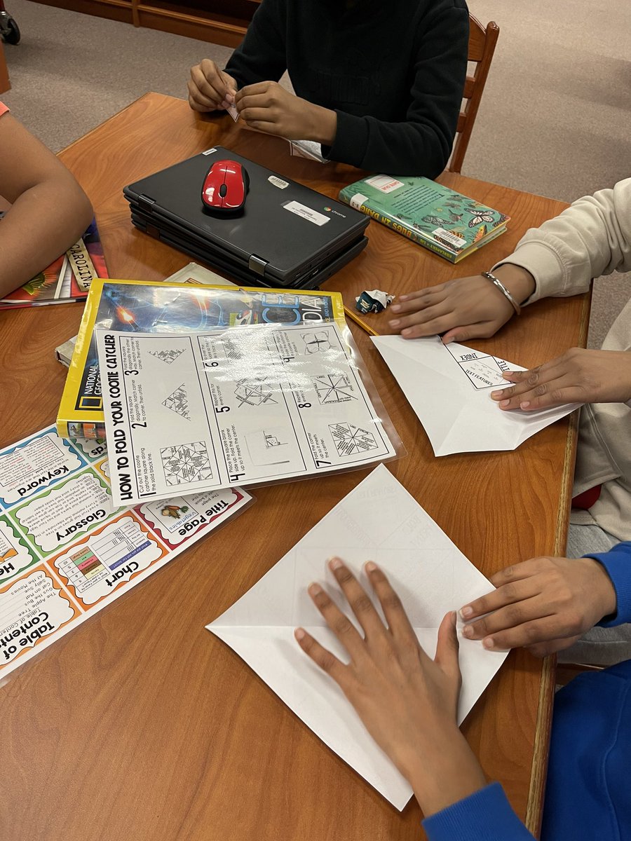mmslibrarylcps's tweet photo. @MrGeigerMMS classes practiced their Nonfiction Text Feature expertise with a text feature hunt and a fortune teller game! @LCPS_Mercer @lcps_libraries https://t.co/4fuhgkYjL9