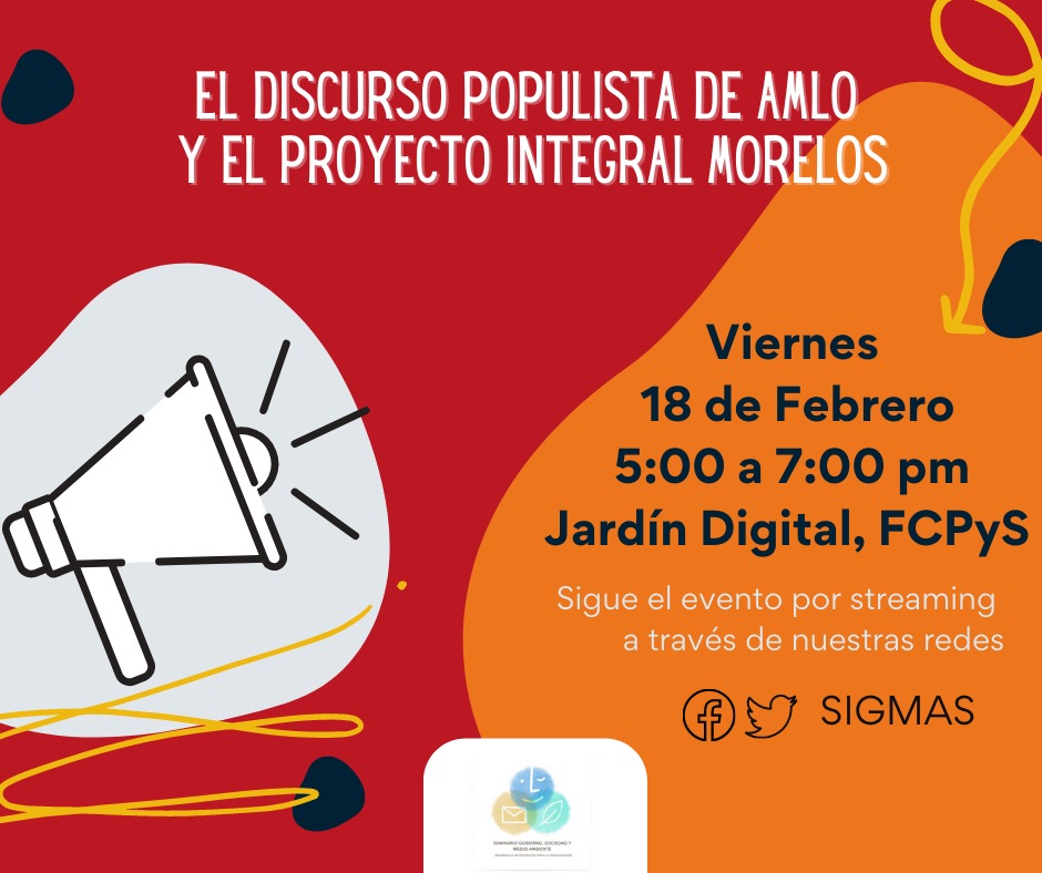 SIGMAS_'s tweet image. Presentación del artículo sobre el discurso populista de AMLO en torno al Proyecto Integral Morelos con la participación de @joeloe85 @RaulRomero_mx @JorgeGuzman_ @I_Solorio.  
Se realizará transmisión en vivo desde las redes de #SIGMAS