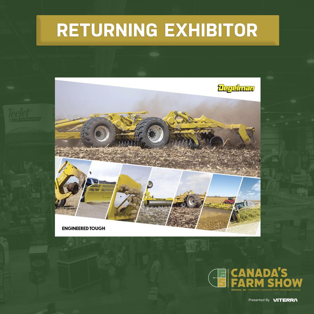 Exhibitor <a href="/DegelmanInd/">Degelman Industries</a> will be back for Canada's Farm Show 2022.

We can't wait to see everyone at this year's in-person show! Visit canadasfarmshow.com for details.

#CFS22 #CanadasFarmShow #FarmShowTV #SaskAg #CndAg #Agriculture <a href="/ViterraCanada/">Viterra Canada</a>