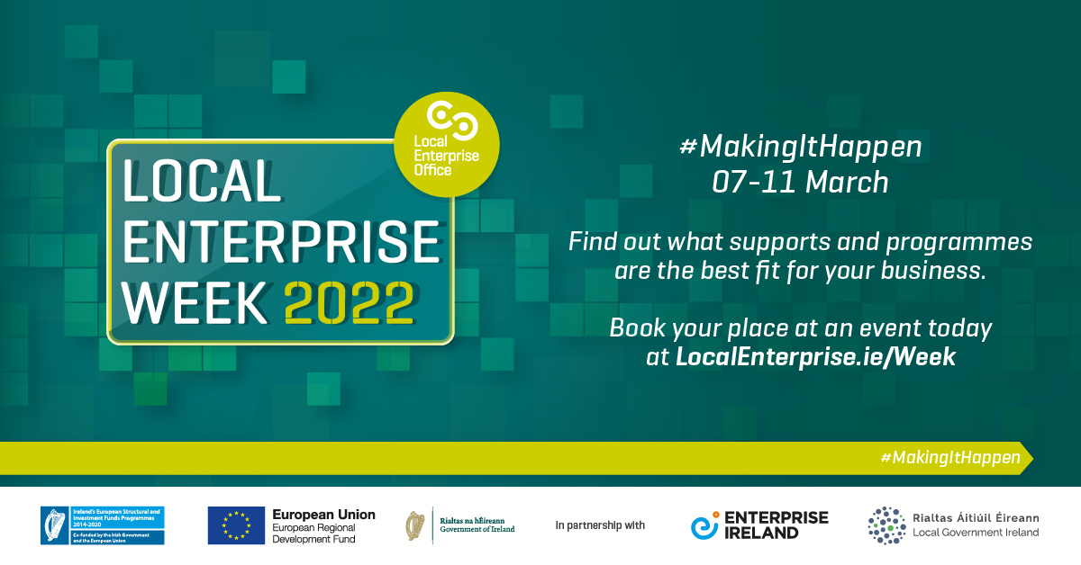 LEORoscommon's tweet photo. Local Enterprise Week is scheduled to take place from Monday 7th to Friday 11th March.
Watch this space for details on events for Roscommon businesses!
#LEORoscommon #MakingItHappen https://t.co/Mw5OgWu83g