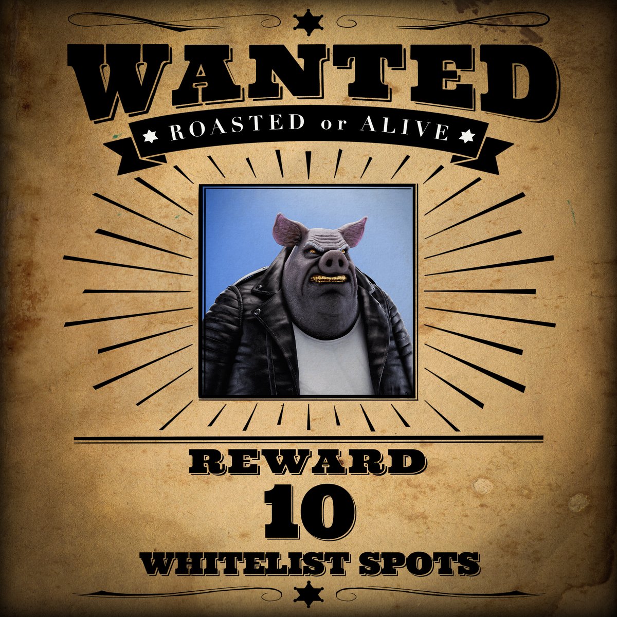 🚨 WANTED 🚨

This Biker Pork escaped from Oinkatraz.
Capture him! 

10 WL Spots as a reward:
🐽 Like &amp; RT
🐽 Tag 3 friends

#NFTs #NFTGiveaway #NFTCommunity