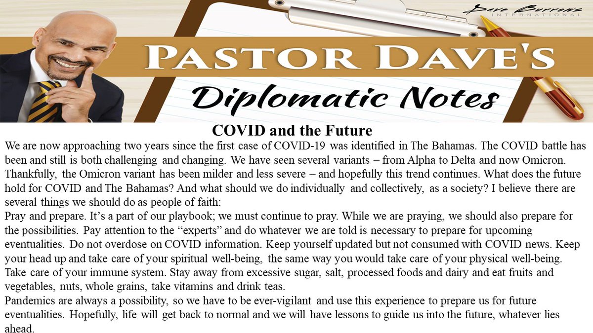 BFMICAM's tweet photo. Good morning, everyone. This week, Pastor Dave speaks on healthy living, and overall thinking spiritually AND logically about living with COVID. To read the full article: https://t.co/OsOHoq4Sxs https://t.co/0ViADrprip