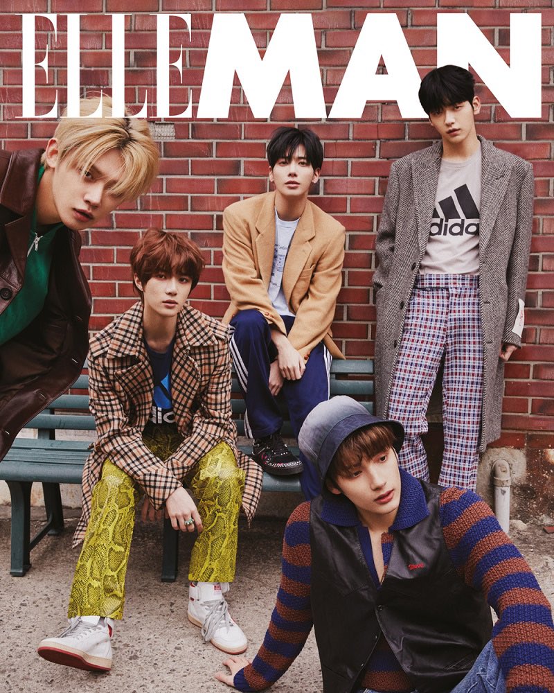 Yeonjuzne's tweet photo. Give my warm welcome to the coming day of early spring, wearing fancy and stunning street clothes, TXT will be involded in the Elle Man’s March edition. https://t.co/hBXppzDkJU